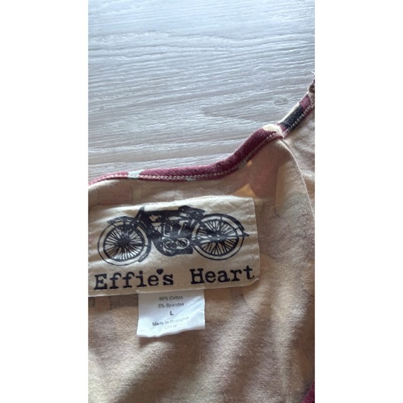 Effie's Heart Women's L Red Carafe Print Fit & Flare Dress Stretchy Retro Indie - Picture 5 of 11